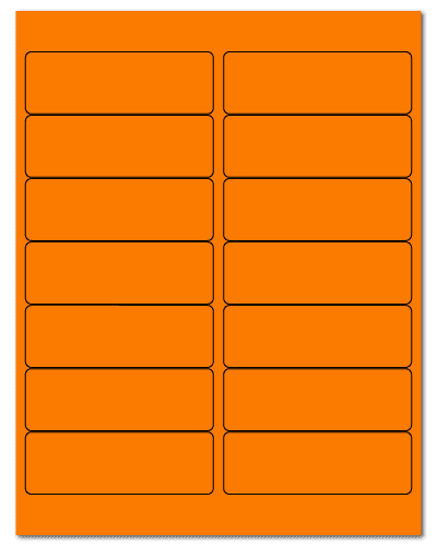 4" X 1.33" Fluorescent Orange Sheets