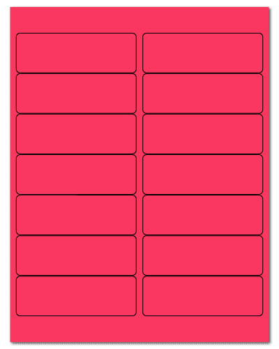 4" X 1.33" Fluorescent Pink Sheets