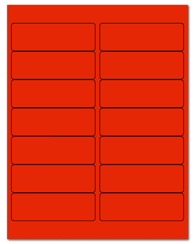 4" X 1.33" Fluorescent Red Sheets