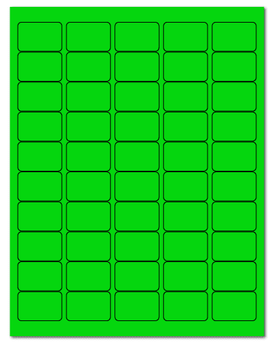 1.5" X 1" Fluorescent Green Sheets