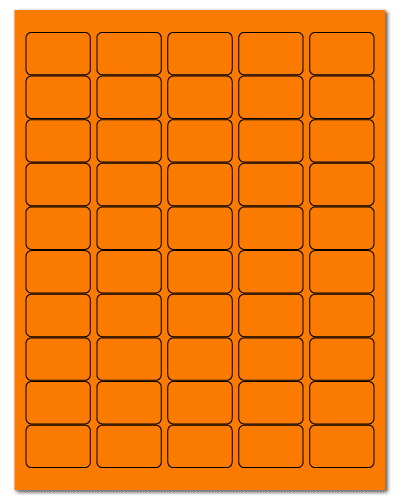 1.5" X 1" Fluorescent Orange Sheets