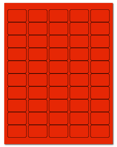 1.5" X 1" Fluorescent Red Sheets