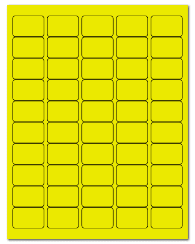 1.5" X 1" Fluorescent Yellow Sheets