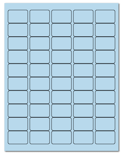 1.5" X 1" Pastel Blue Sheets
