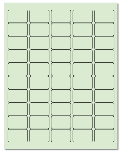 1.5" X 1" Pastel Green Sheets