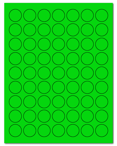 1" Dia. Fluorescent Green Sheets