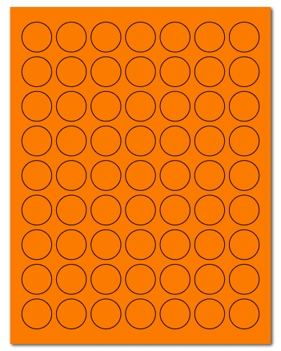 1" Dia. Fluorescent Orange Sheets