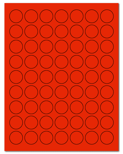 1" Dia. Fluorescent Red Sheets