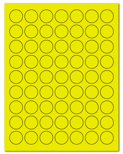 1" Dia. Fluorescent Yellow Sheets