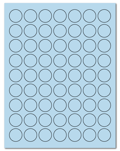 1" Dia. Pastel Blue Sheets