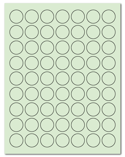 1" Dia. Pastel Green Sheets