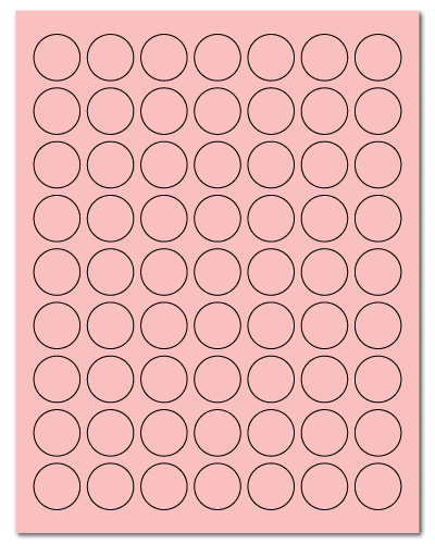 1" Dia. Pastel Pink Sheets