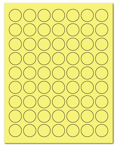 1" Dia. Pastel Yellow Sheets