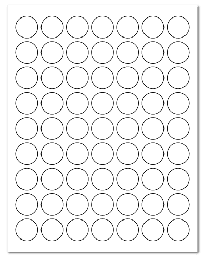 1" Dia. White Matte Sheets