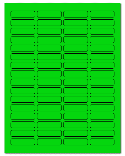 1.813" X 0.5" Fluorescent Green Sheets