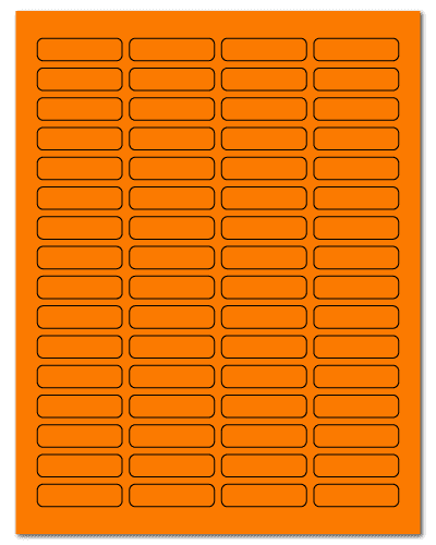 1.813" X 0.5" Fluorescent Orange Sheets