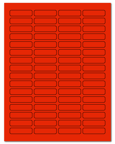 1.813" X 0.5" Fluorescent Red Sheets