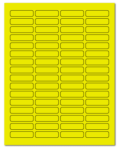 1.813" X 0.5" Fluorescent Yellow Sheets