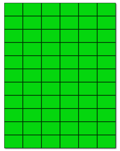 1.42" X 1" Fluorescent Green Sheets