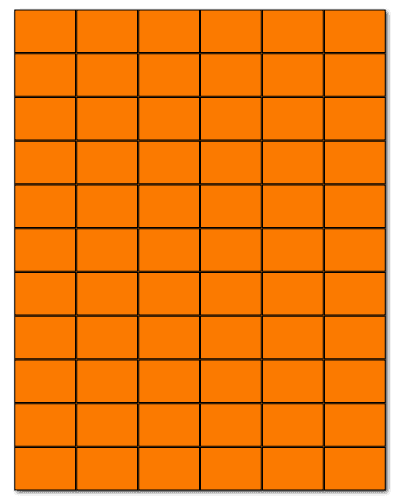 1.42" X 1" Fluorescent Orange Sheets