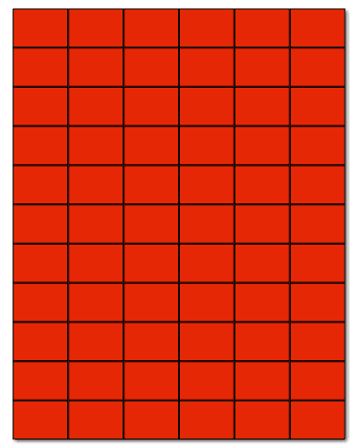 1.42" X 1" Fluorescent Red Sheets