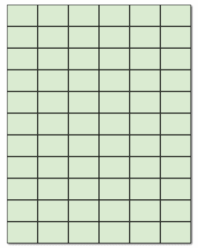 1.42" X 1" Pastel Green Sheets