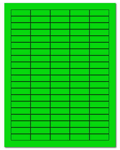 1.5" X 0.5" Fluorescent Green Sheets