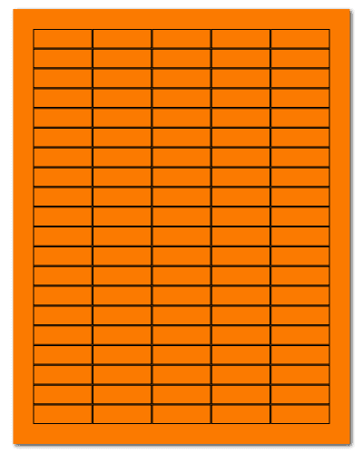 1.5" X 0.5" Fluorescent Orange Sheets