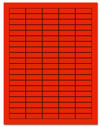 1.5" X 0.5" Fluorescent Red Sheets