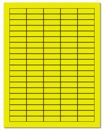 1.5" X 0.5" Fluorescent Yellow Sheets