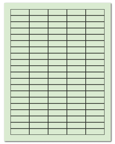 1.5" X 0.5" Pastel Green Sheets