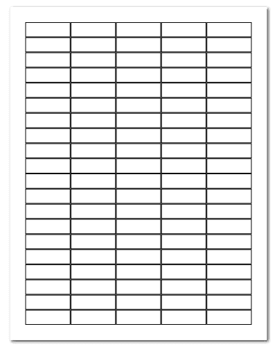 1.5" X 0.5" White Matte Sheets