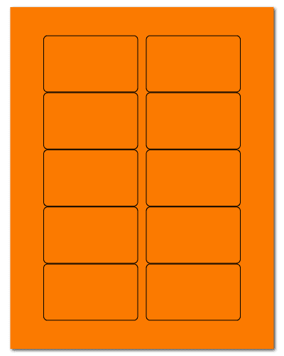 3.0625" X 1.8375" Fluorescent Orange Sheets