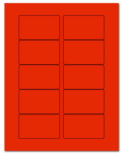 3.0625" X 1.8375" Fluorescent Red Sheets