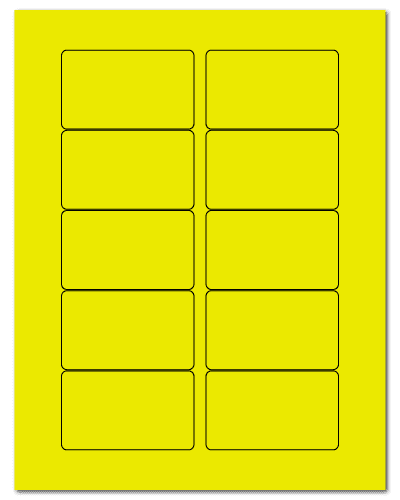 3.0625" X 1.8375" Fluorescent Yellow Sheets