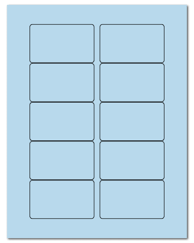 3.0625" X 1.8375" Pastel Blue Sheets