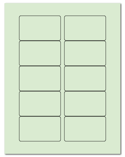 3.0625" X 1.8375" Pastel Green Sheets