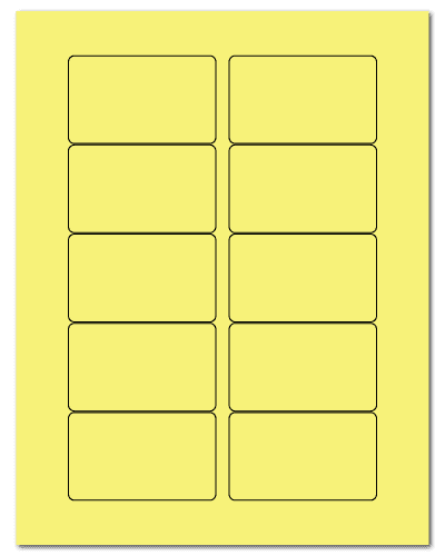 3.0625" X 1.8375" Pastel Yellow Sheets