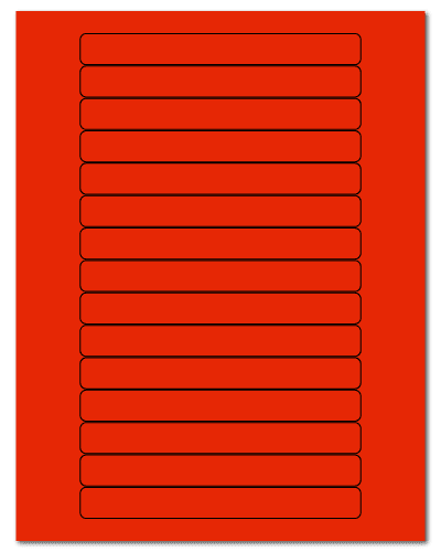 5.8125" X 0.6875" Fluorescent Red Sheets