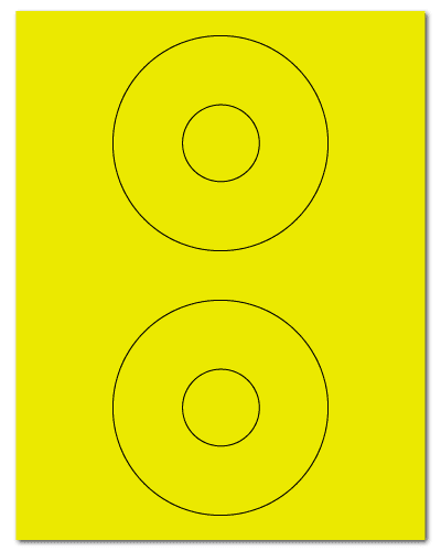 4.5" Dia. Fluorescent Yellow Sheets