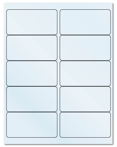 4" X 2" Crystal Clear Sheets