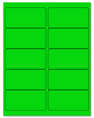 4" X 2" Fluorescent Green Sheets