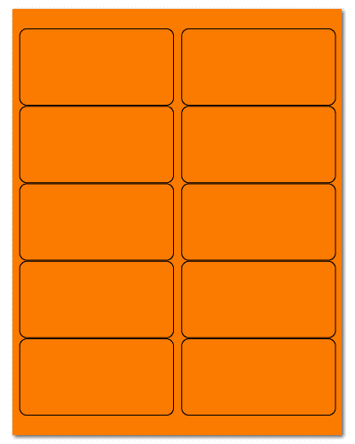 4" X 2" Fluorescent Orange Sheets