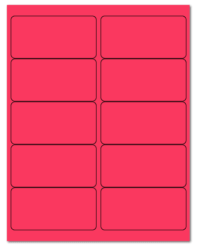 4" X 2" Fluorescent Pink Sheets