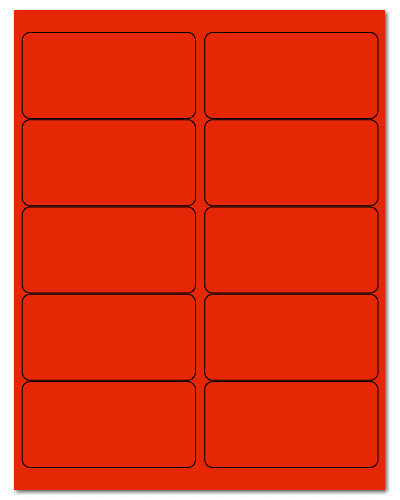 4" X 2" Fluorescent Red Sheets