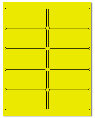 4" X 2" Fluorescent Yellow Sheets