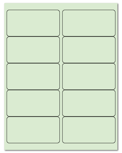 4" X 2" Pastel Green Sheets