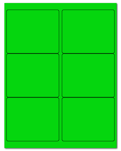 4" X 3.33" Fluorescent Green Sheets