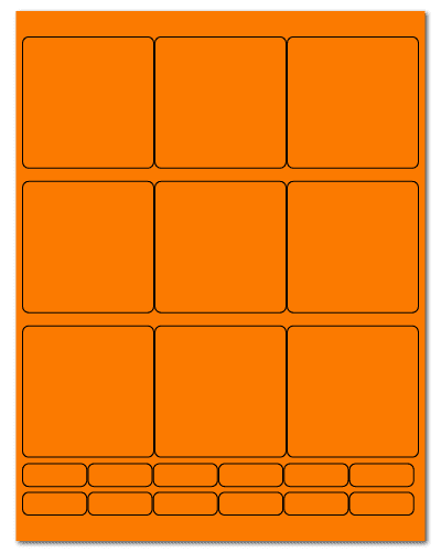 2.75" X 2.75" Fluorescent Orange Sheets