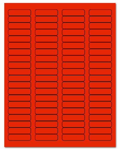 1.75" X 0.5" Fluorescent Red Sheets
